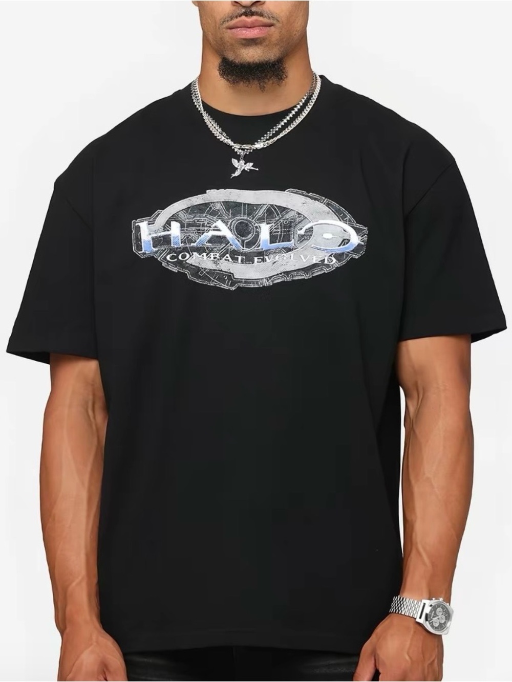 Goat Crew X Halo Combat Evolved Vintage Graphic T-Shirt Black Men's Large $25 LN